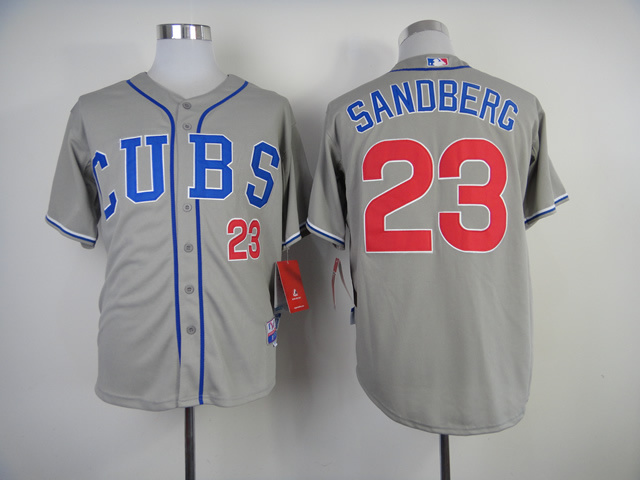 Men Chicago Cubs #23 Sandberg Grey CUBS MLB Jerseys